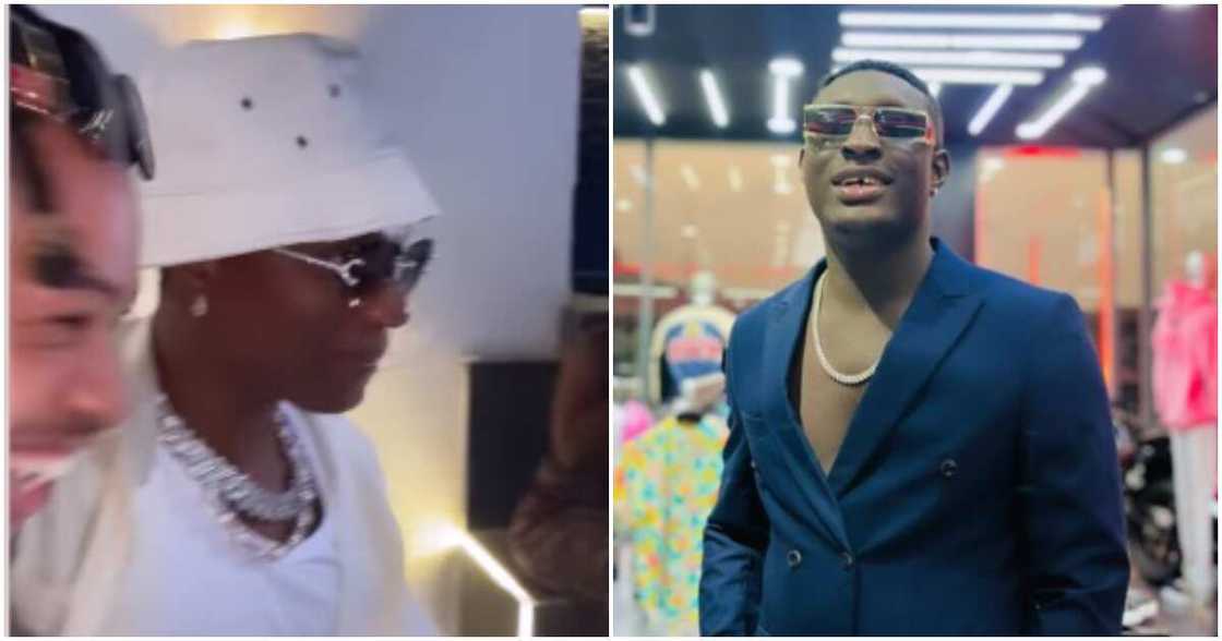 Wizkid's reaction to Carter Efe's Machala song at the club. Wizkid's reaction to Carter Efe's Machala song at the club.