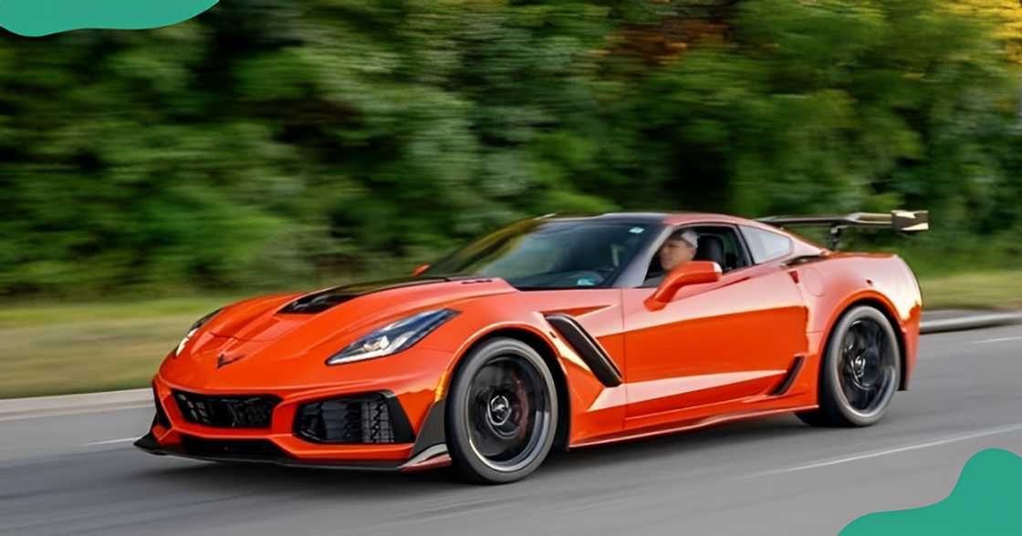 A Chevrolet Corvette ZR1 pictured racing in Richmond, Virginia.