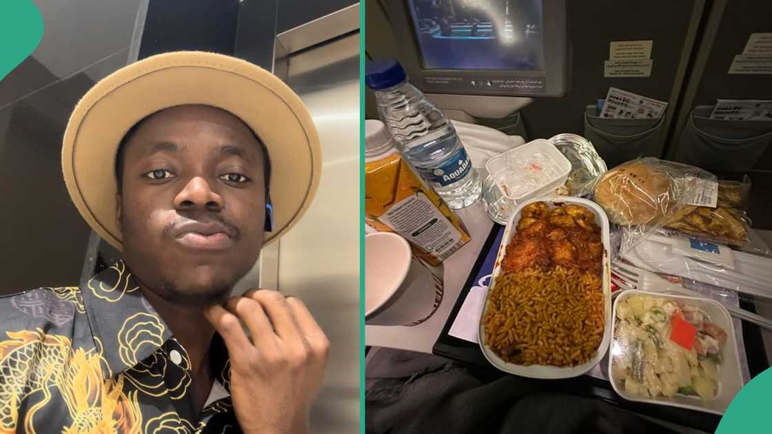 Reactions as young man who travelled with Air Peace from London shares his food experience