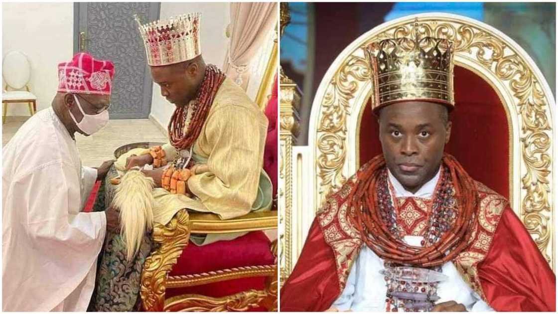 Why Obasanjo Knelt before 37-Year-Old Olu of Warri Kingdom, Former President's Aide Opens Up Why Obasanjo Knelt before 37-Year-Old Olu of Warri Kingdom, Former President's Aide Opens Up
