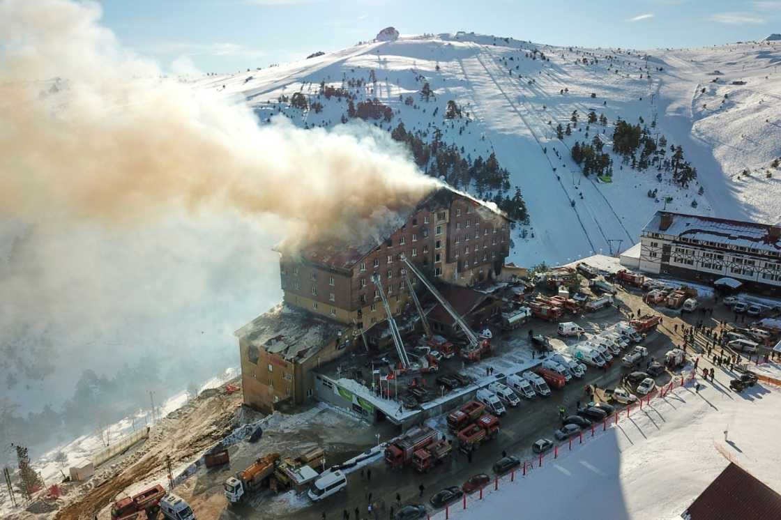 The hotel's location on the edge of a ski slope complicated rescue efforts. DHA handout