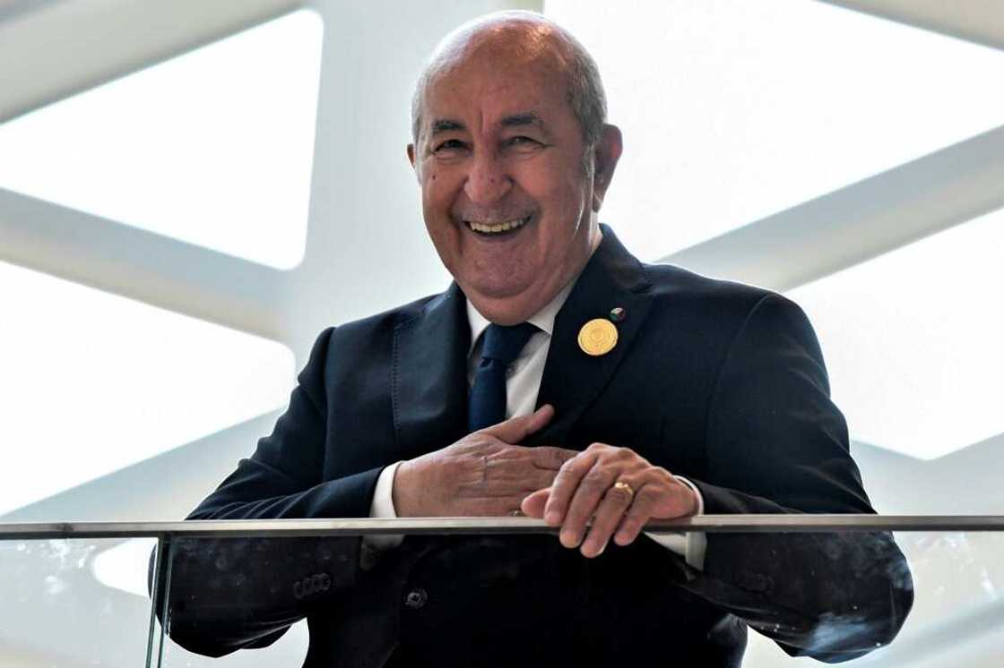 Algeria's President Abdelmadjid Tebboune, a steadfast supporter of the Palestinians, at the closing ceremony of the Arab League summit Algeria's President Abdelmadjid Tebboune, a steadfast supporter of the Palestinians, at the closing ceremony of the Arab League summit