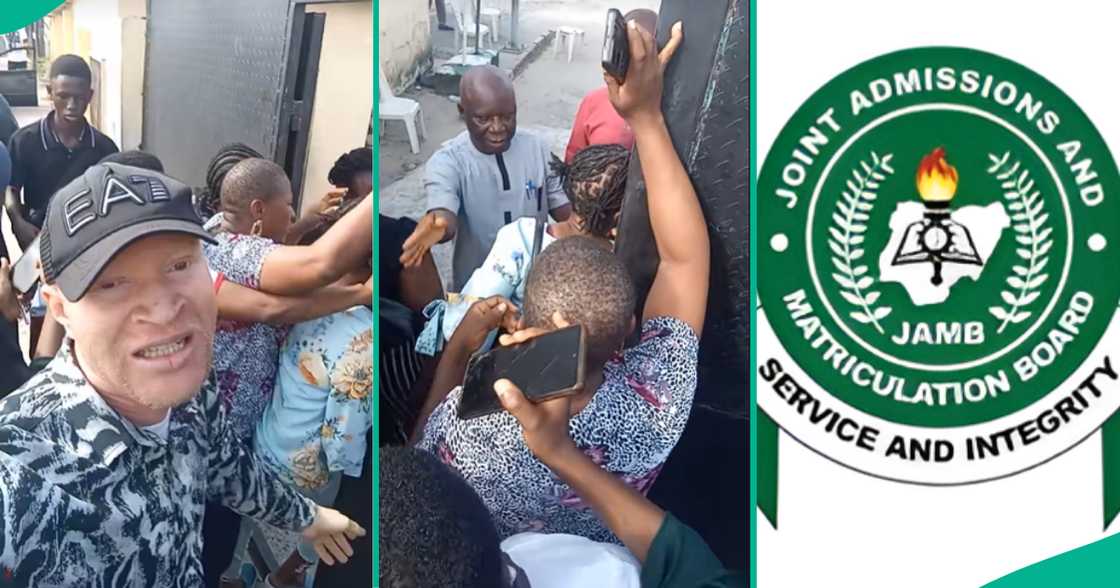A man shares a video of parents who are furious over low UTME scores A man shares a video of parents who are furious over low UTME scores