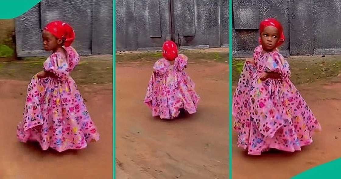 Little girl heads to church in a long dress, the way she walked captured the attention of netizens.