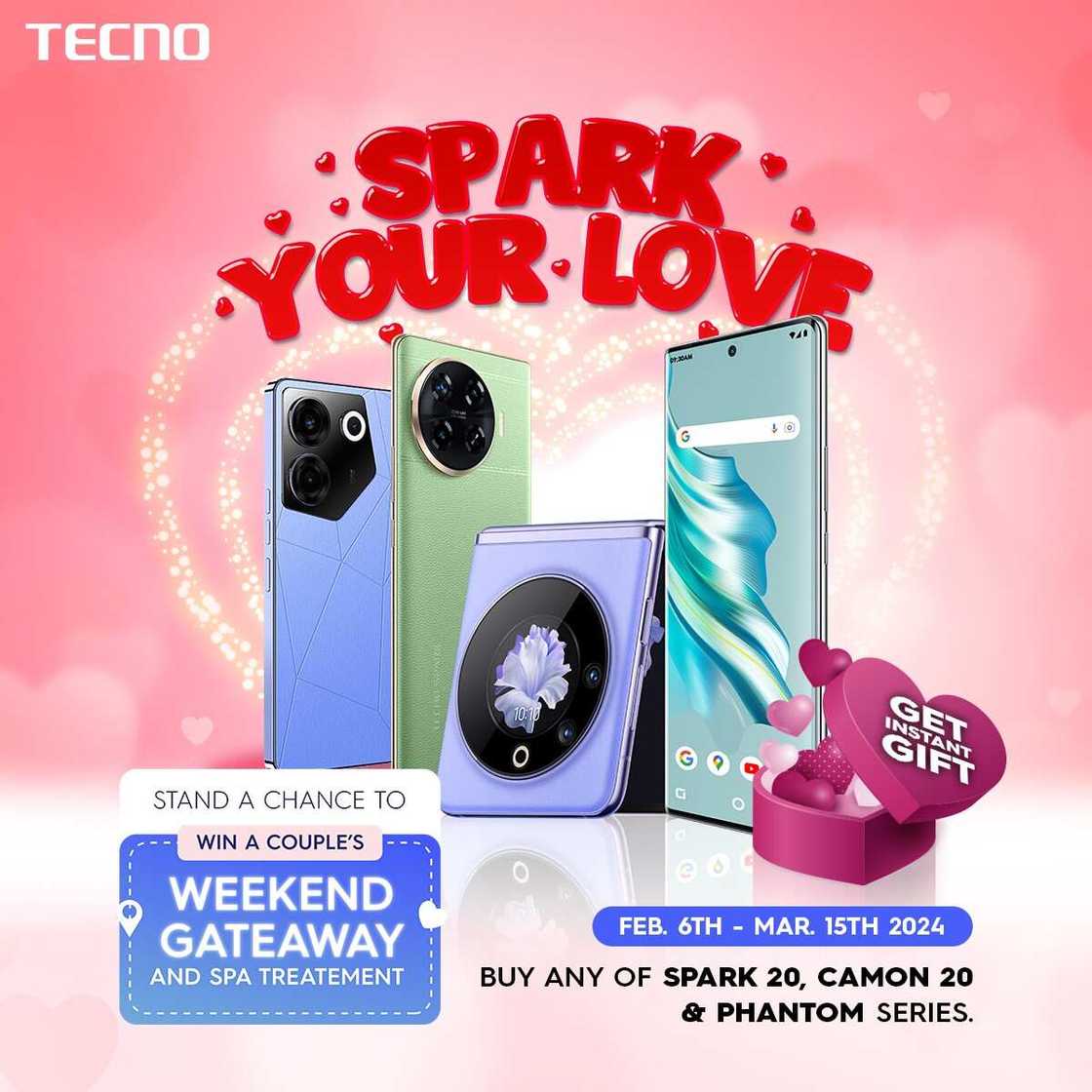 Shop, Win & Spark Romance as TECNO's SPARK Your Love Promo still Offers Unbeatable Prizes! Shop, Win & Spark Romance as TECNO's SPARK Your Love Promo still Offers Unbeatable Prizes!