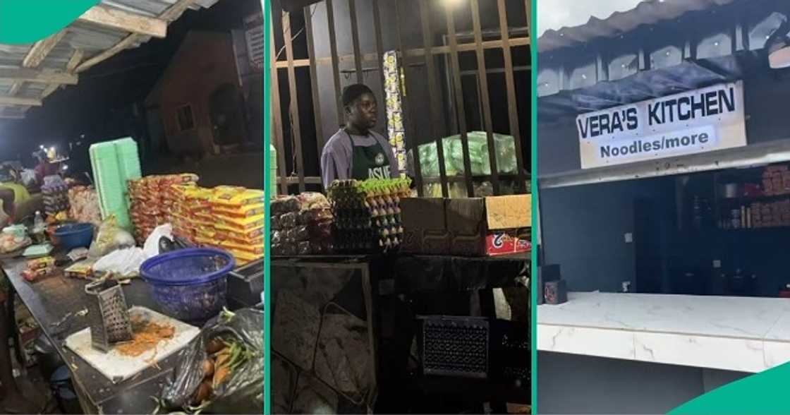 Lady who sells noodles by roadside builds shop. Lady who sells noodles by roadside builds shop.