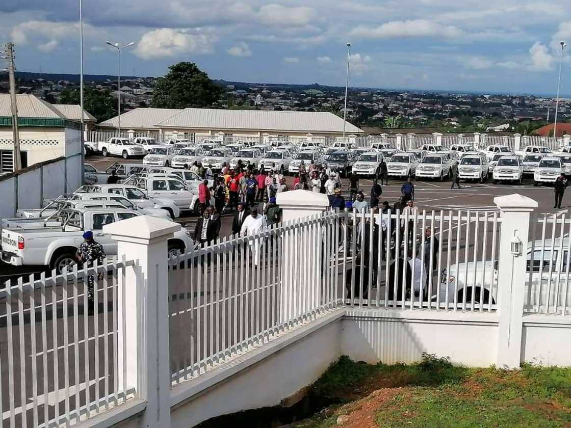 Governor Ugwuanyi unveils newly procured security vehicles in Enugu