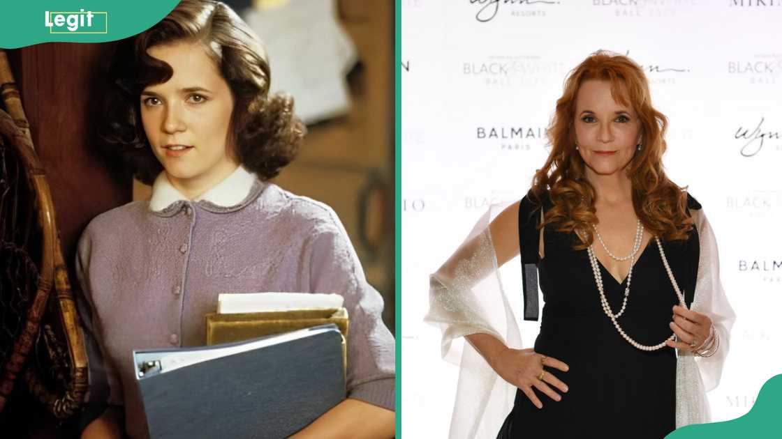 Lea Thompson as Lorraine Baines-McFly (L) and arrives at Nevada Ballet Theatre (R)