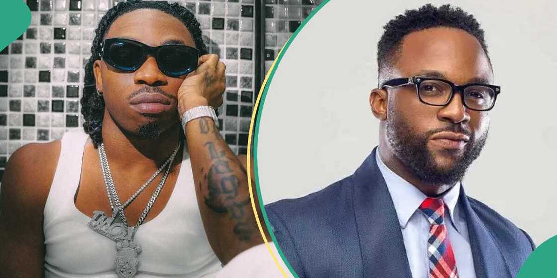 Mayorkun shares picture of him on stage in Calabar. Mayorkun shares picture of him on stage in Calabar.