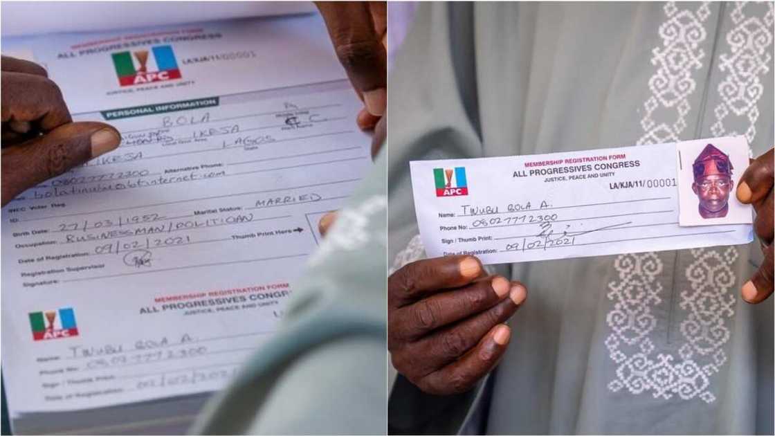 Errors on Tinubu’s APC registration form Errors on Tinubu’s APC registration form