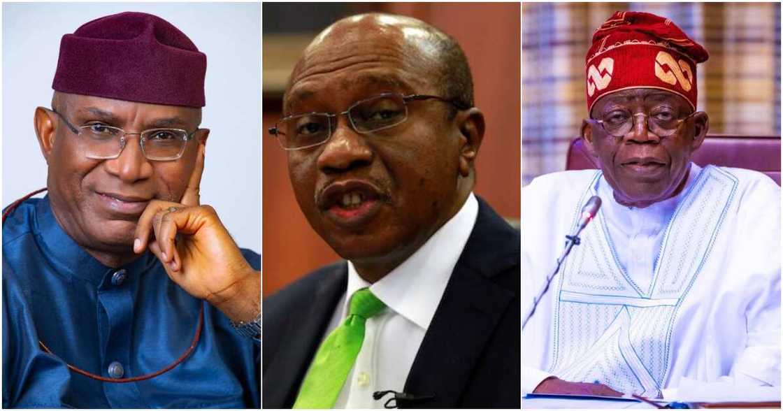 Bola Tinubu, Godwin Emefiele, CBN, Senator Ovie Omo-Agege