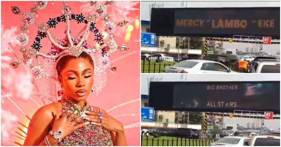 BBNaija All Stars: Mercy Eke spotted on huge billboard. BBNaija All Stars: Mercy Eke spotted on huge billboard.