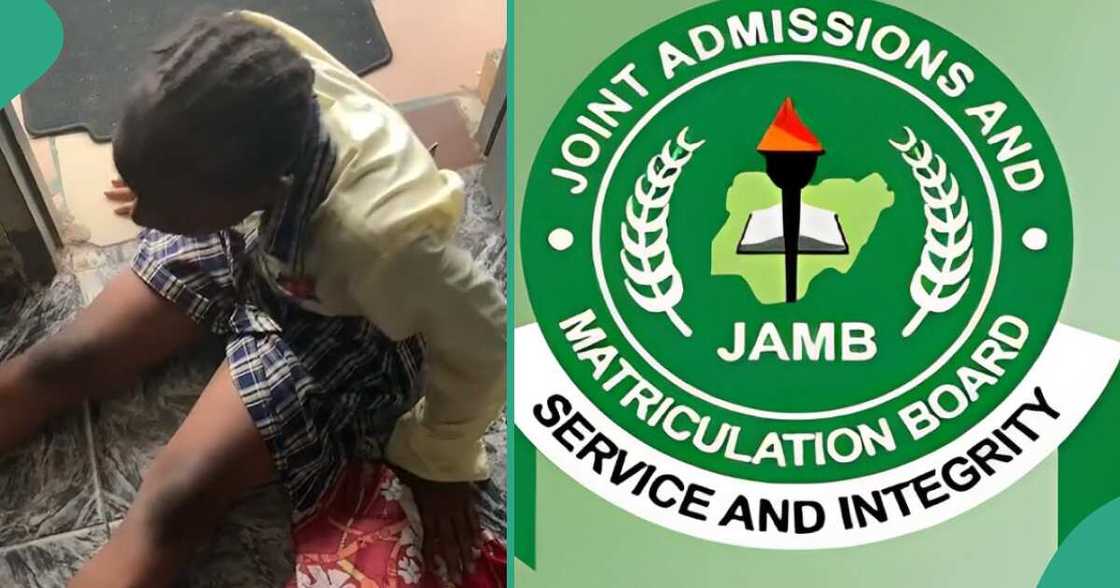 Nigerian girl sad after seeing her JAMB scores.