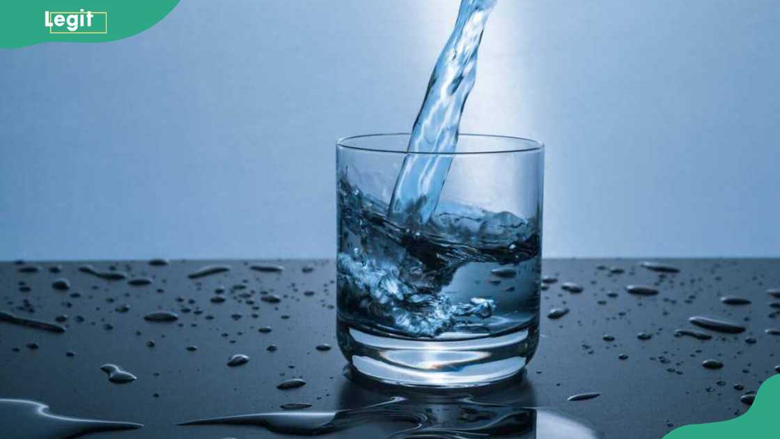 Water poured on a glass