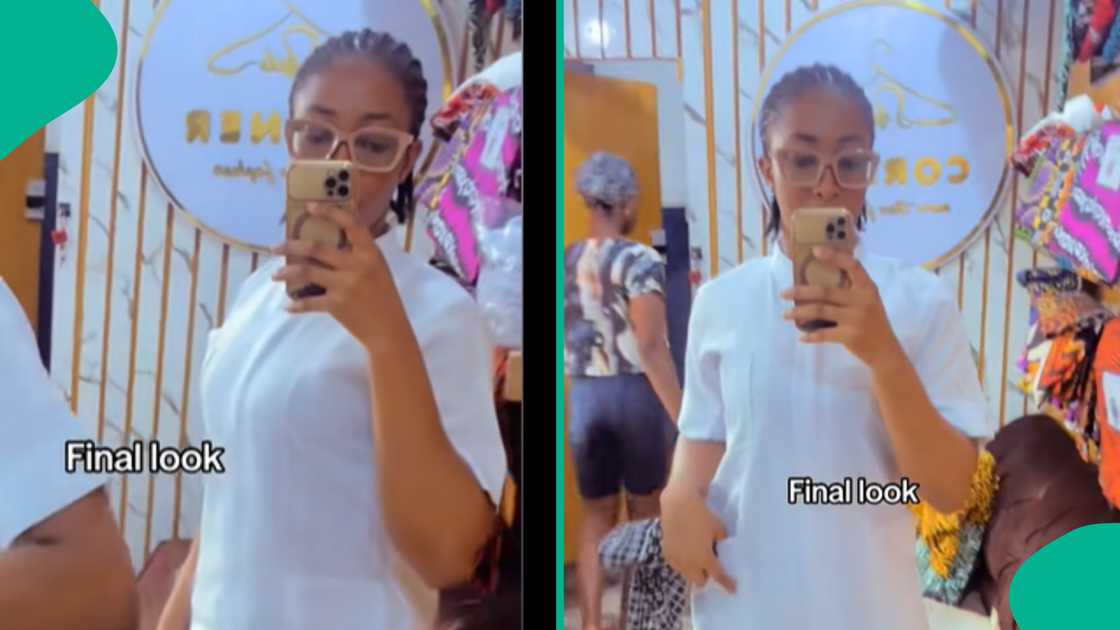Nurse reshapes uniform after she was chased out of hospital.
