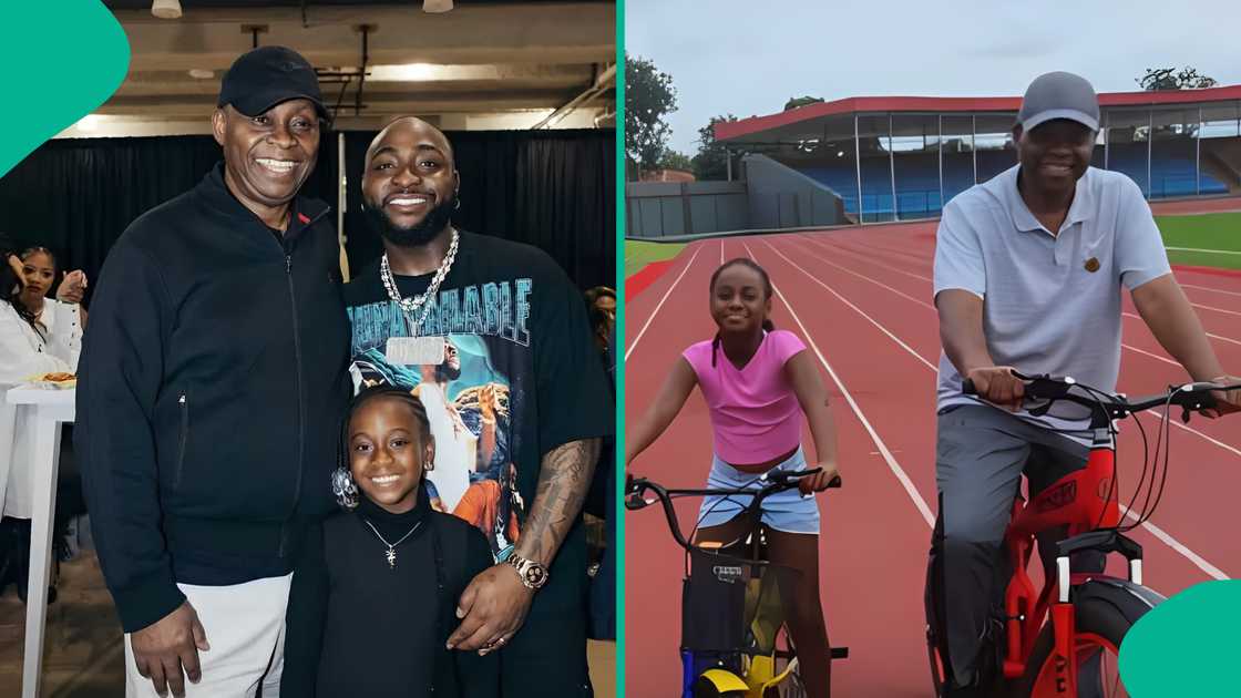 Davido shares picture of his daughter and his father in Ede Osun state Davido shares picture of his daughter and his father in Ede Osun state