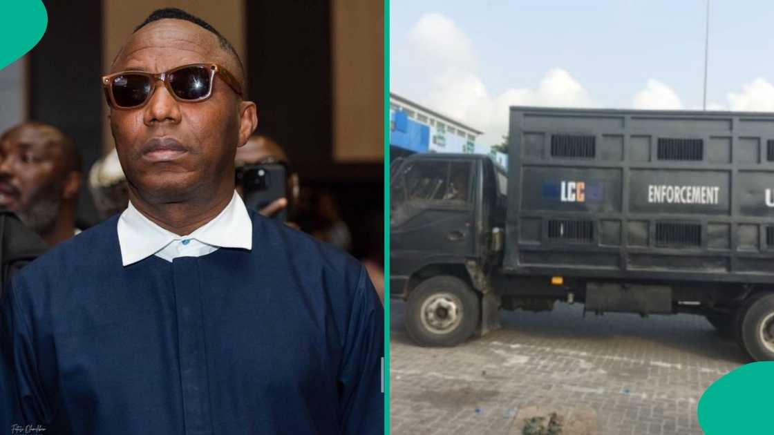 Tension escalates as human rights activist Omoyele Sowore resists arrest. Tension escalates as human rights activist Omoyele Sowore resists arrest.