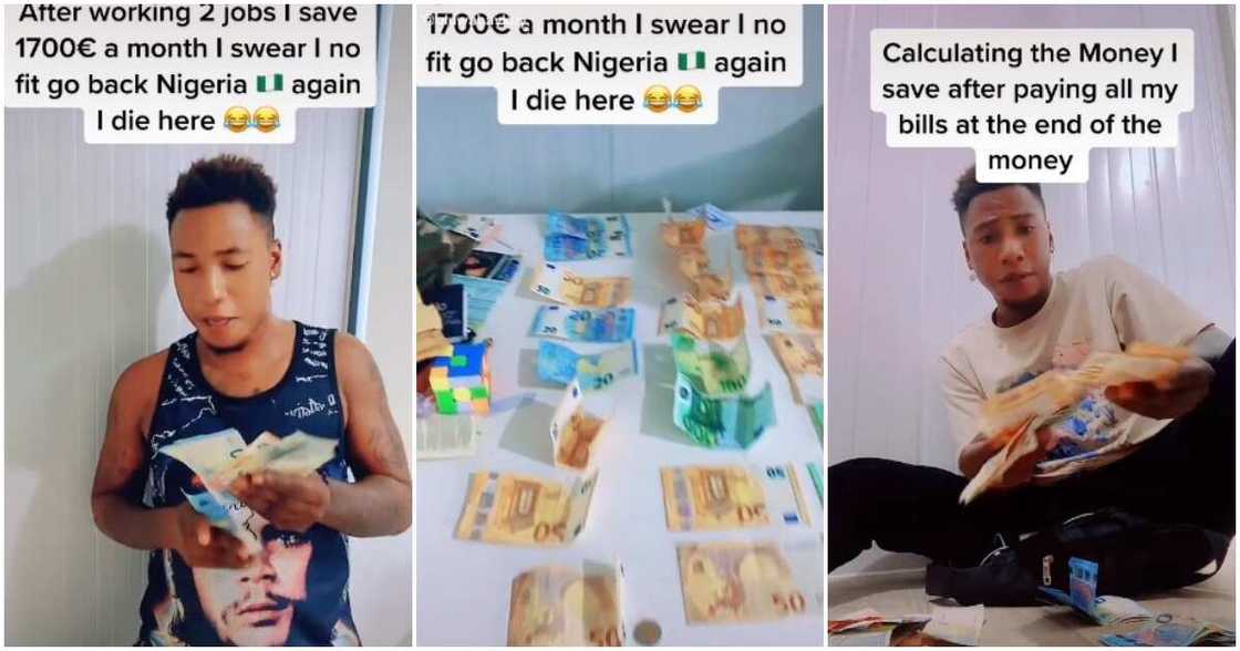Young man abroad, €1700, saved in one month, Nigeria Young man abroad, €1700, saved in one month, Nigeria