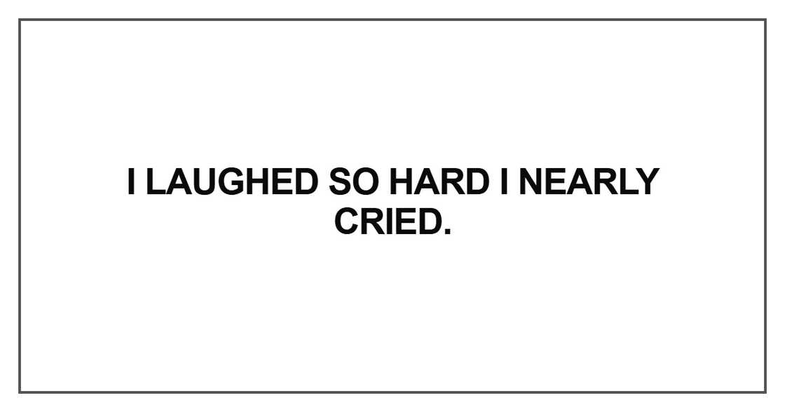I laughed so hard I laughed so hard