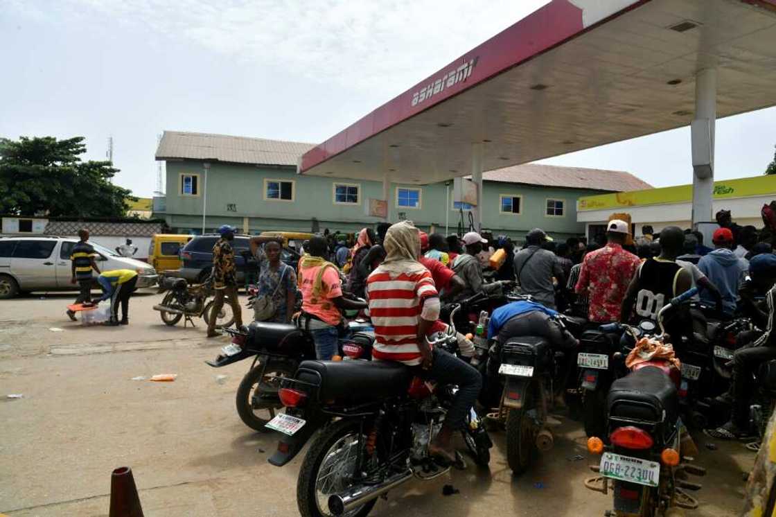 Consumers rushed to buy petrol on Tuesday after newly-elected President Bola Tinubu announced the end to Nigeria's costly fuel subsidies Consumers rushed to buy petrol on Tuesday after newly-elected President Bola Tinubu announced the end to Nigeria's costly fuel subsidies