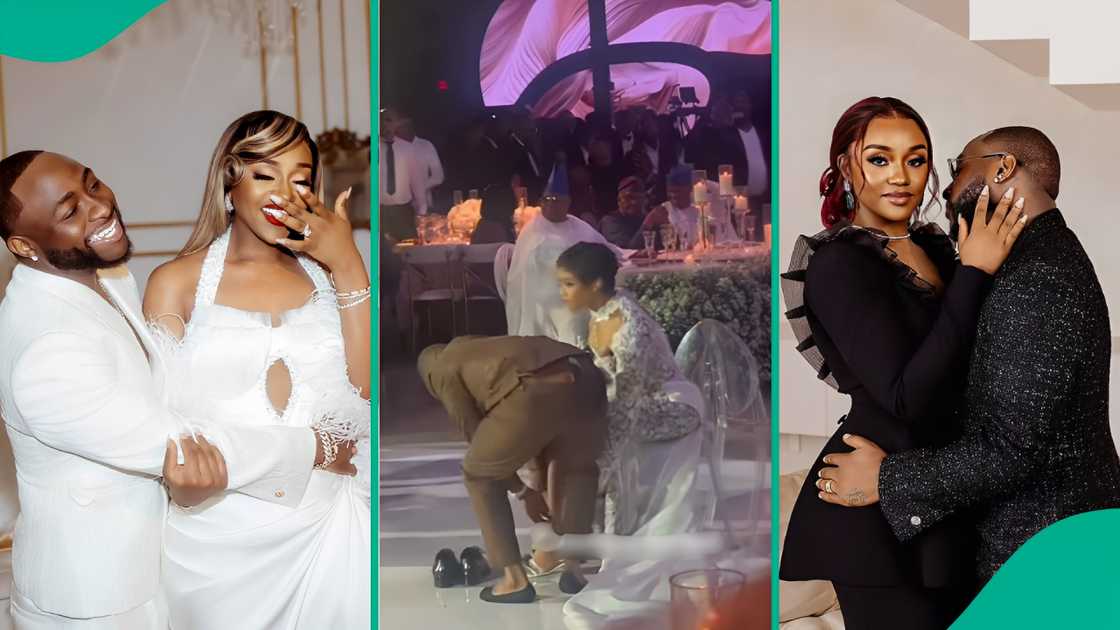 New video shows Davido assisting his wife Chioma during their white wedding's after party in Miami