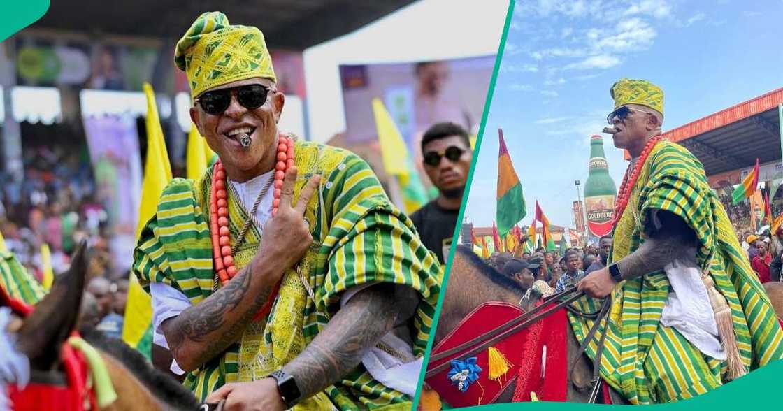 Photos of Farooq Oreagba and his son at 2024 Ojude Oba festival. Photos of Farooq Oreagba and his son at 2024 Ojude Oba festival.