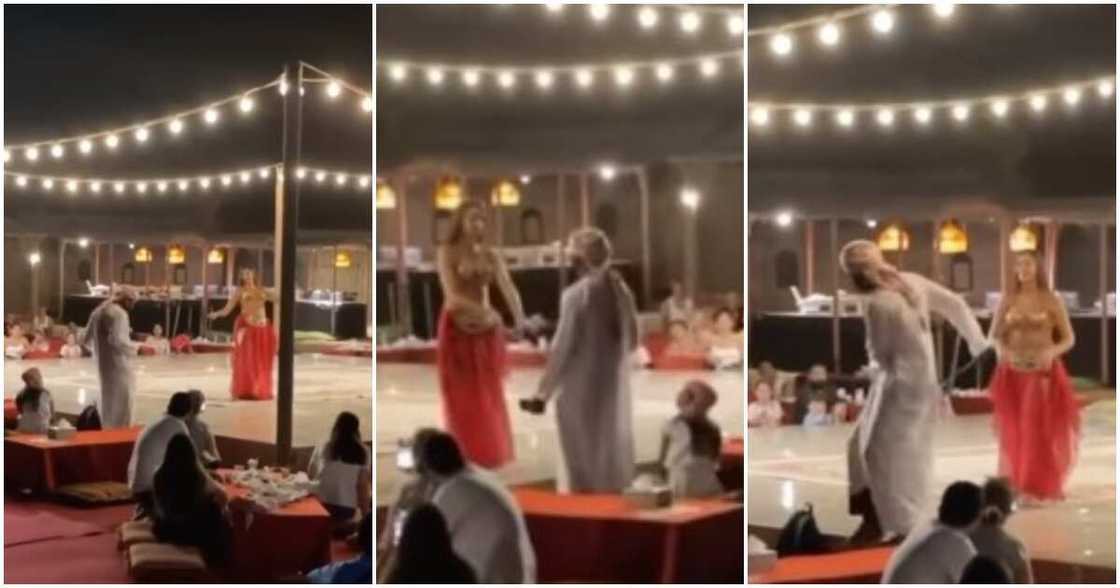 Dubai belly dancer, belly dancer in Dubai, Nigerian man in Dubai, Safari Dubai, UAE