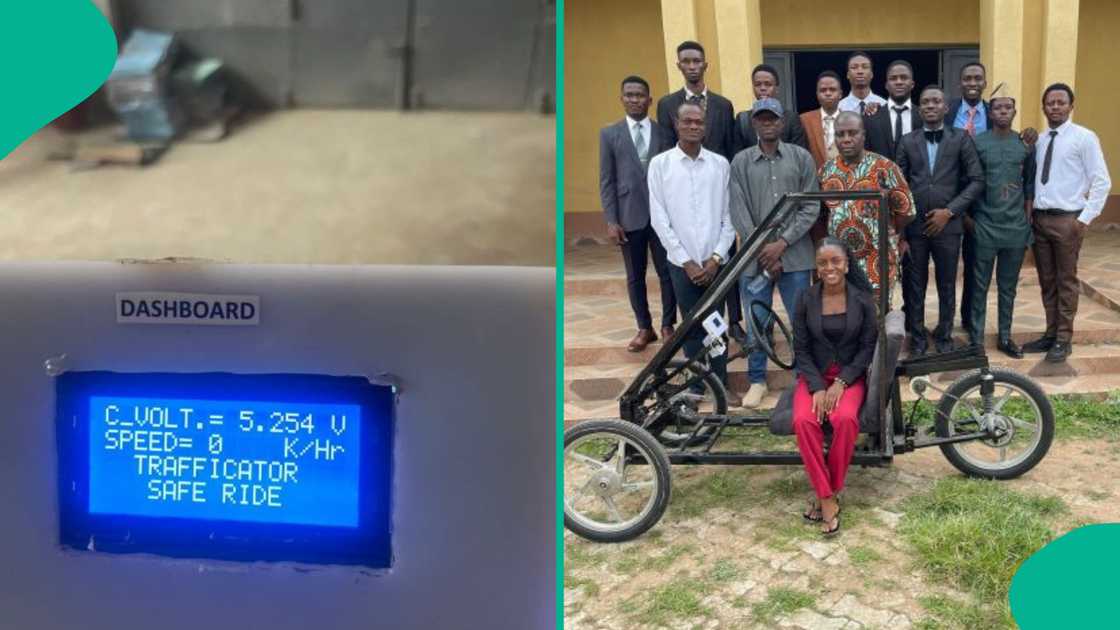 FUOYE graduate shares photo of monitoring sytem she built for an electric vehicle as her undergraduate thesis