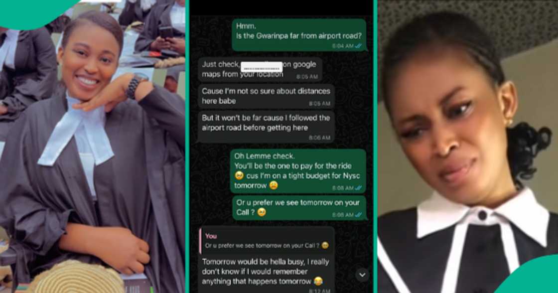Lawyer who was kidnapped while returning from Abuja posts her chat after getting released.