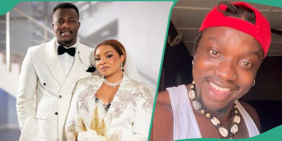 Very Dark Man reacts to slams BBNaija star Queen's husband over Lord Lamba's daughter.