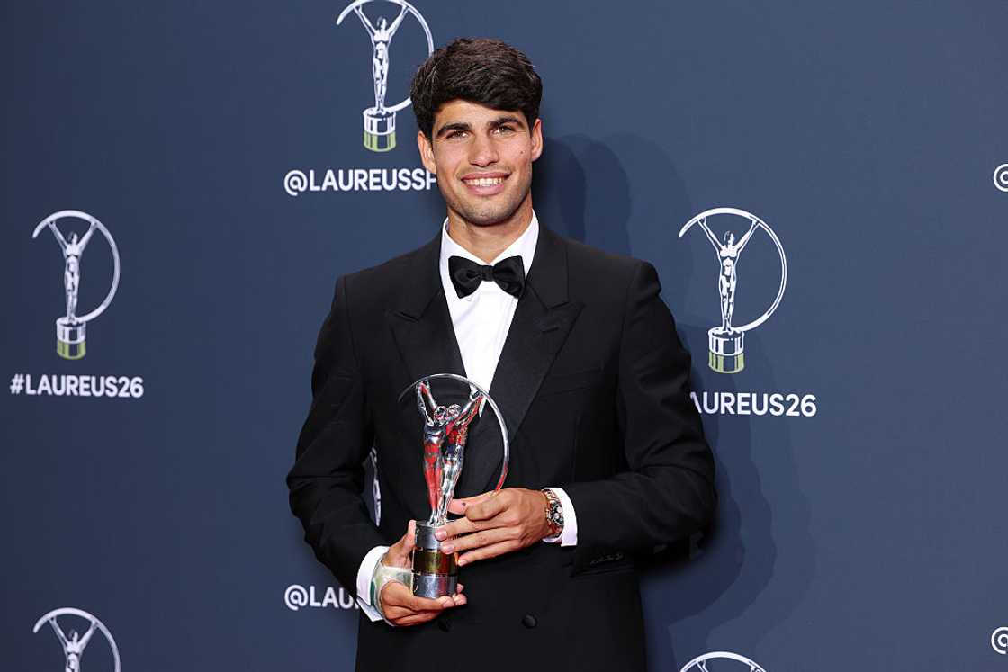 Carlos Alcaraz at an award ceremony