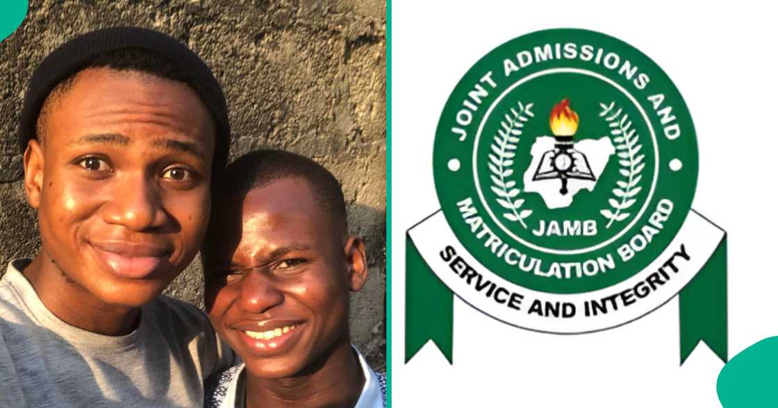 A young man, Jameswilliams Gabriel, shows his younger brother’s new UTME score as he breaks his school's record. A young man, Jameswilliams Gabriel, shows his younger brother’s new UTME score as he breaks his school's record.