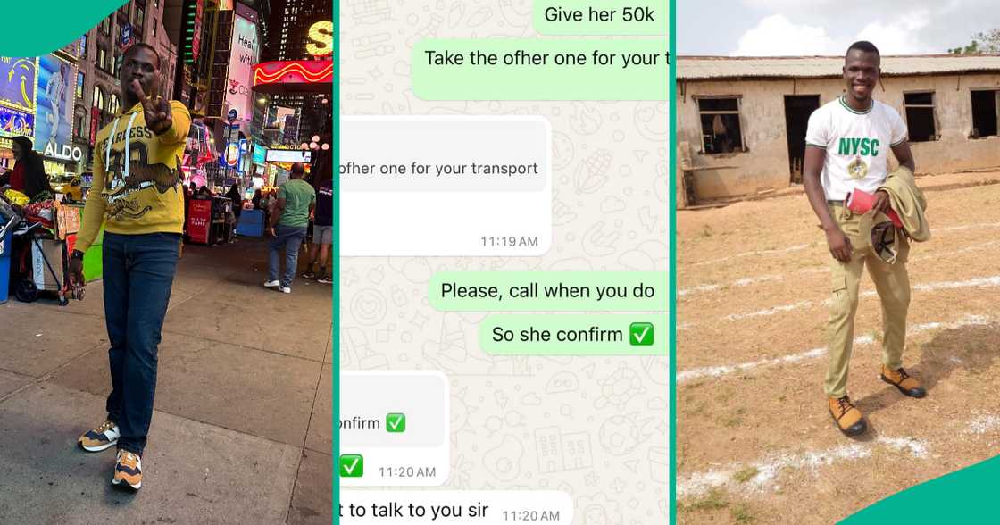 Former corps member shows gratitude to woman who sold to him on credit years ago, sends her money from US