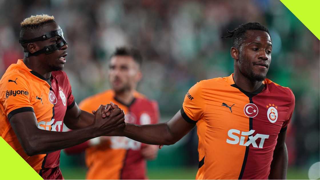 Victor Osimhen, Michy Batshuayi, Galatasaray, Sipay Bodrum FK, Grey Beton Bodrum Stadium, Mugla, Turkiye, Super Lig. Victor Osimhen, Michy Batshuayi, Galatasaray, Sipay Bodrum FK, Grey Beton Bodrum Stadium, Mugla, Turkiye, Super Lig.