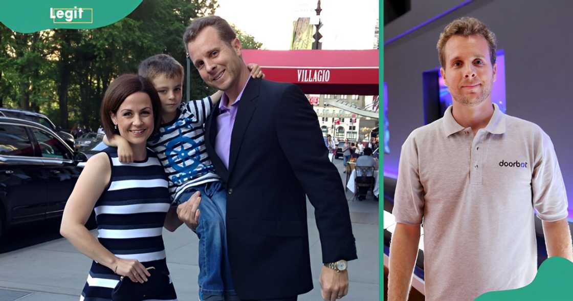 Jamie Siminoff poses with his wife and son. The inventor poses during his appearance on Shark Tank.