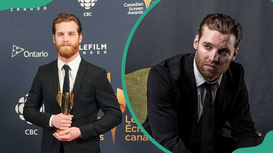 Jared Keeso for an awards ceremony in Toronto (L) and him at another awards ceremony in Scotiabank Saddledome (R) Jared Keeso for an awards ceremony in Toronto (L) and him at another awards ceremony in Scotiabank Saddledome (R)