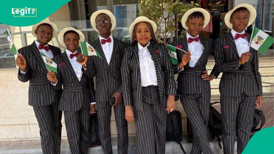 Abia students celebrate after emerging best team at a debate competition in Qatar.