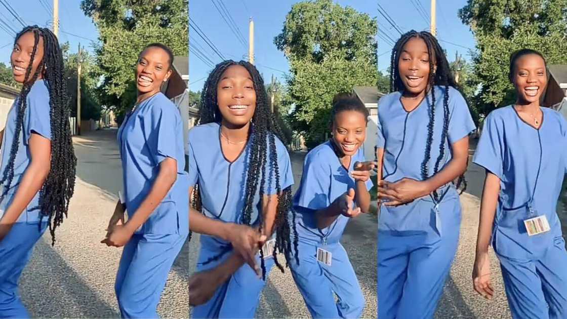 Photo of sister who are health workers dancing Photo of sister who are health workers dancing