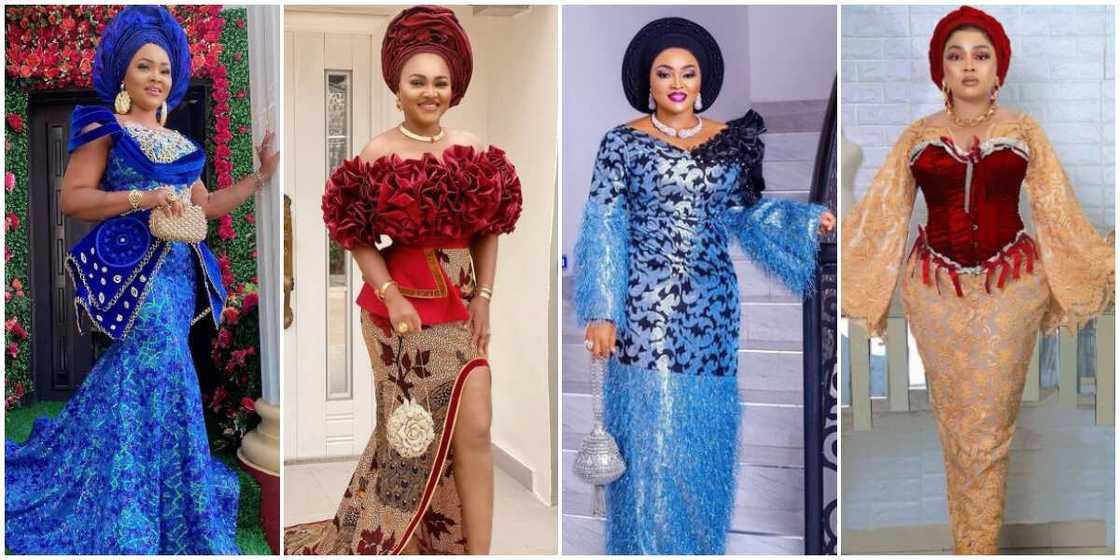 Fashion focus: Mercy Aigbe defines asoebi styles in X stunning photos Fashion focus: Mercy Aigbe defines asoebi styles in X stunning photos