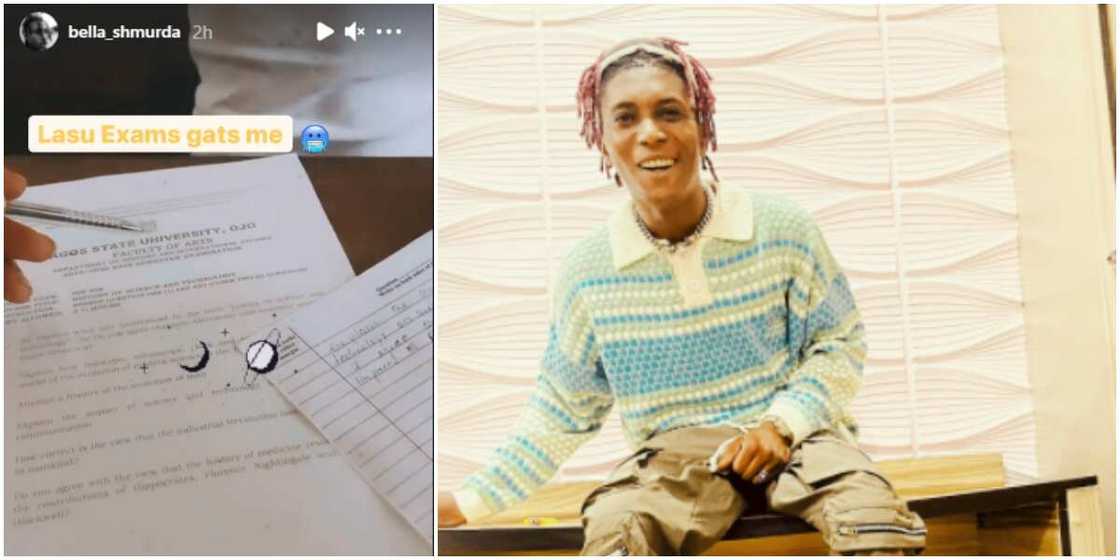 Bella Shmurda shares exam clip Bella Shmurda shares exam clip