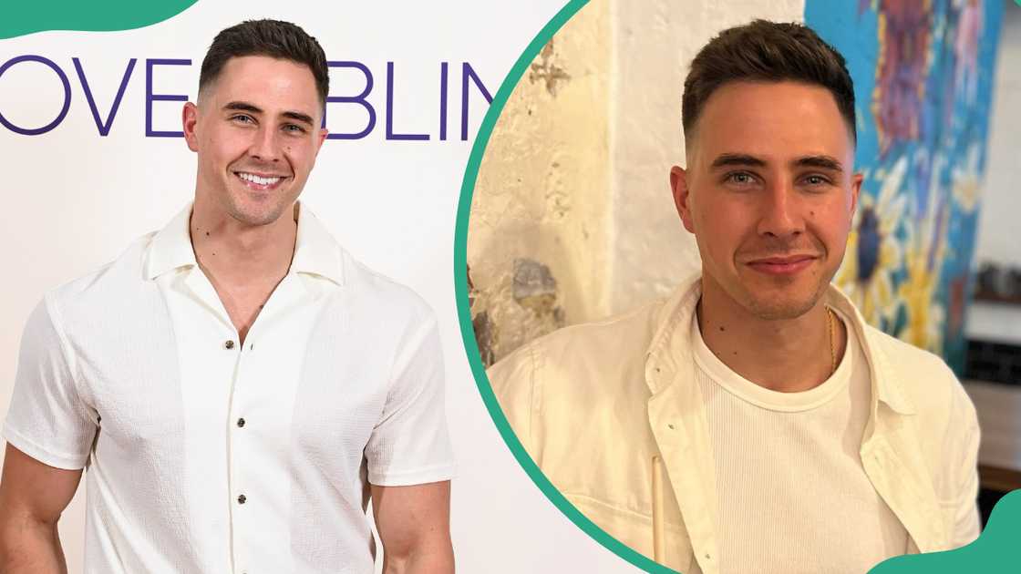 Freddie from Love Is Blind UK shines beyond Love Is Blind: UK (L). Freddie in London, United Kingdom (R). Freddie from Love Is Blind UK shines beyond Love Is Blind: UK (L). Freddie in London, United Kingdom (R).