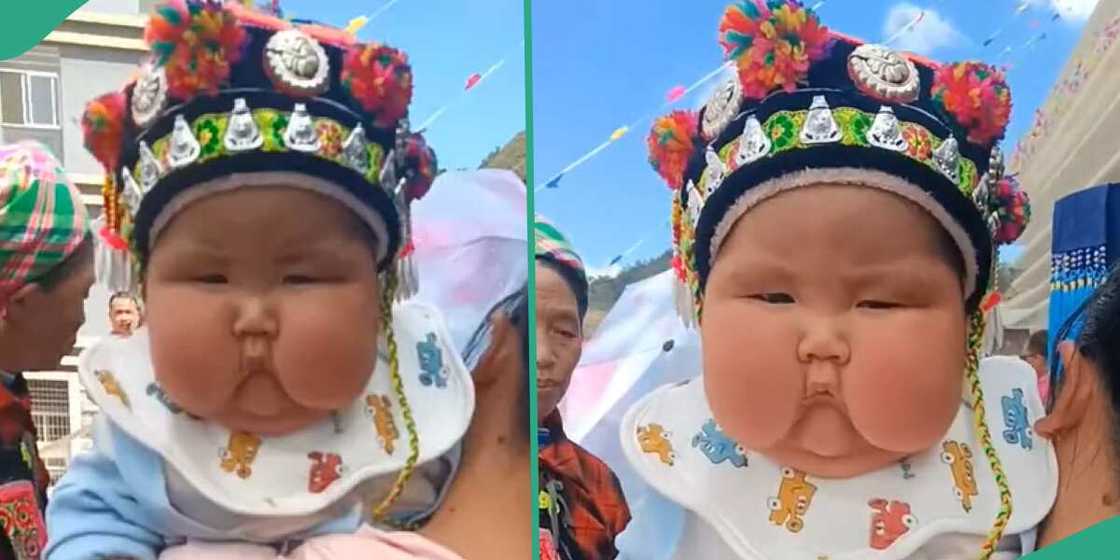 People admire chubby baby. People admire chubby baby.
