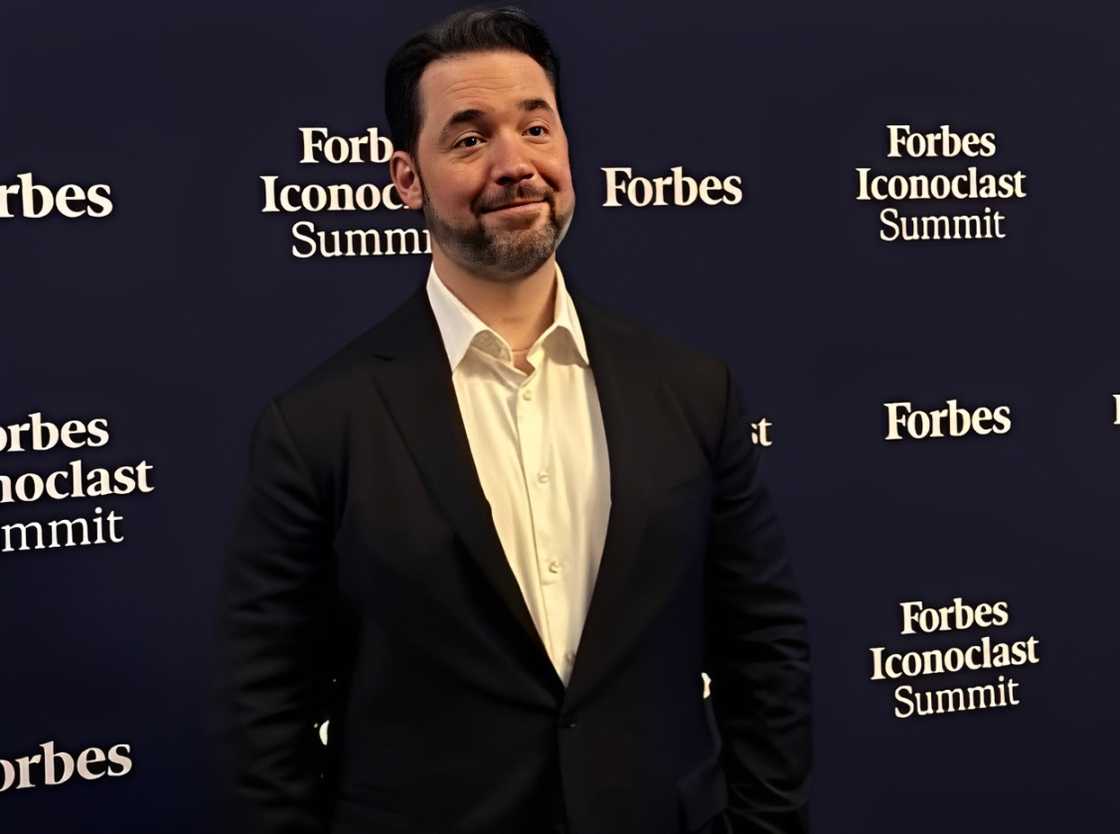 Alexis Ohanian posing against a backdrop during the Forbes Iconoclast Summit Alexis Ohanian posing against a backdrop during the Forbes Iconoclast Summit