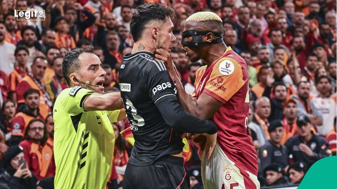 Emirhan Topcu, Victor Osimhen, Galatasaray, Besiktas, RAMS Park, Istanbul, Turkey. Emirhan Topcu, Victor Osimhen, Galatasaray, Besiktas, RAMS Park, Istanbul, Turkey.