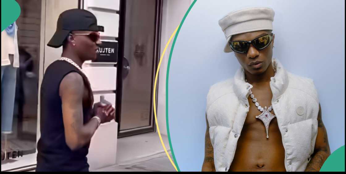 Wizkid steps out of boutique in Paris. Wizkid steps out of boutique in Paris.