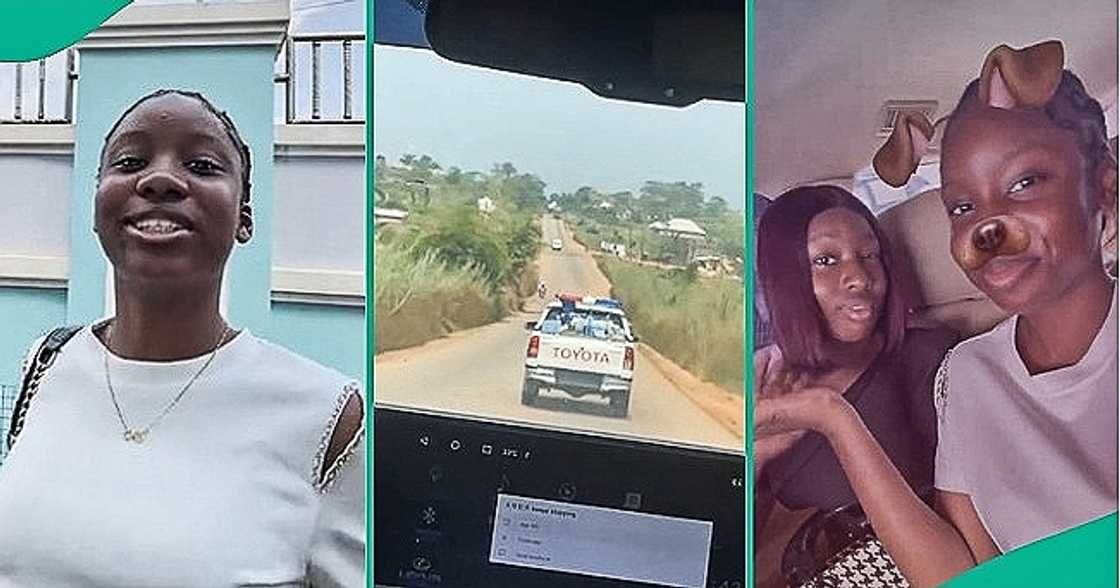 Nigerian family travels to village with convoy