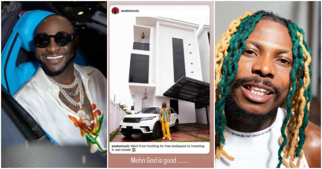 Davido celebrates Asake after buying mansion. Davido celebrates Asake after buying mansion.