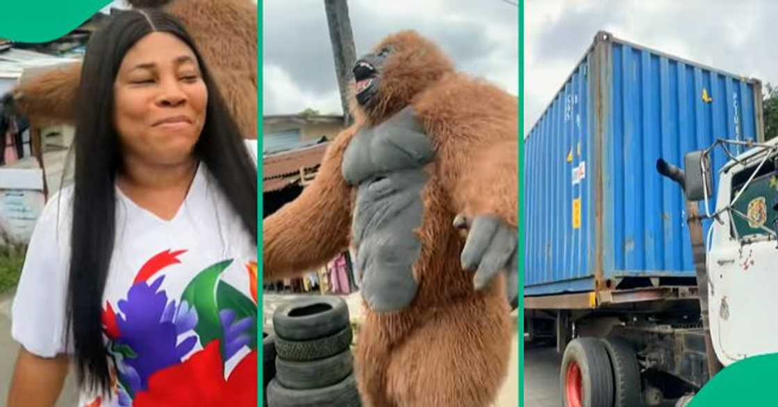 Businesswoman celebrates the arrival of her second container.