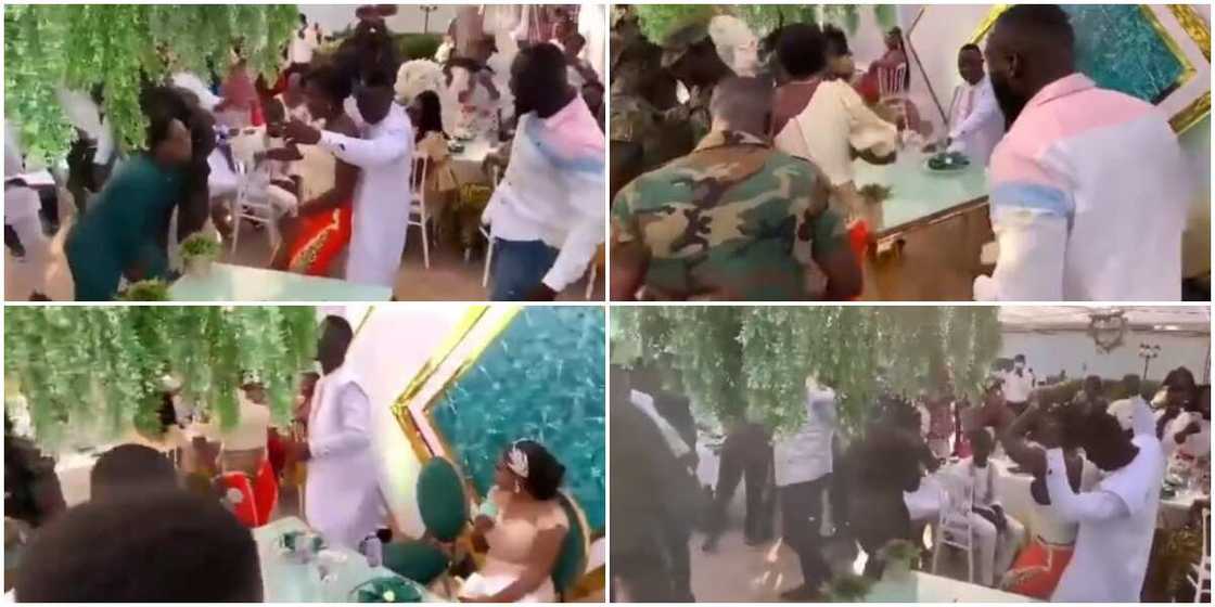 Nigerians react as groom abandons bride at wedding to dance with another lady in video Nigerians react as groom abandons bride at wedding to dance with another lady in video