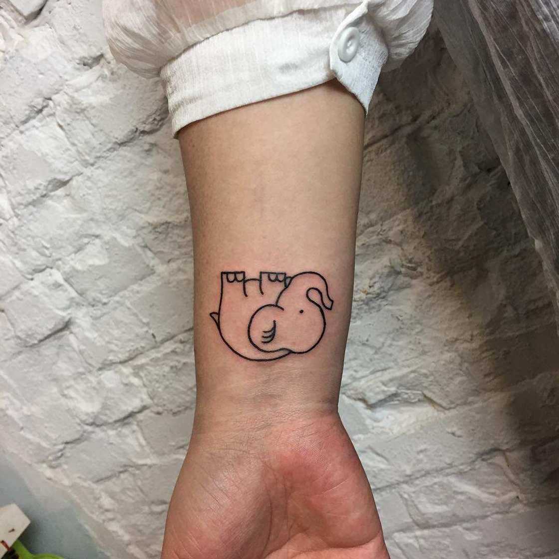 Simple elephant tattoo Simple elephant tattoo